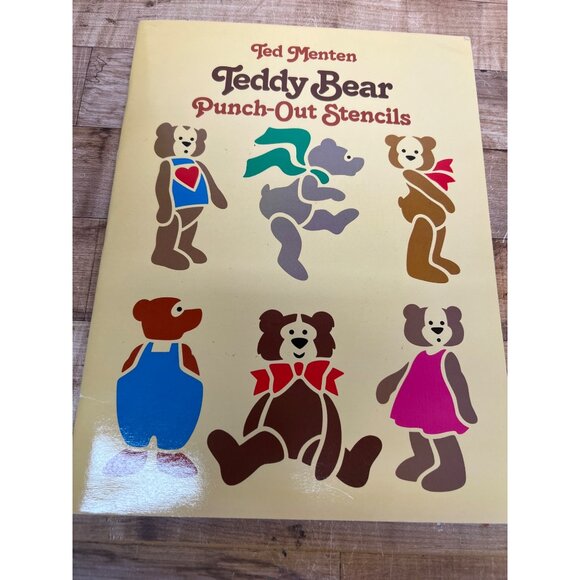 Ted Menten Teddy Bear Punch-Out Stencils Vintage Craft Book 1976 - Picture 1 of 5